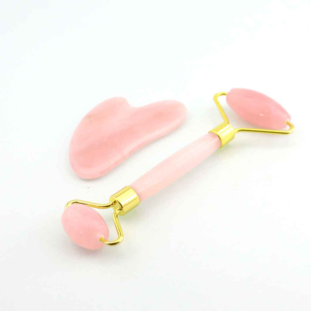 Rose Quartz Facial Roller & Gua Sha