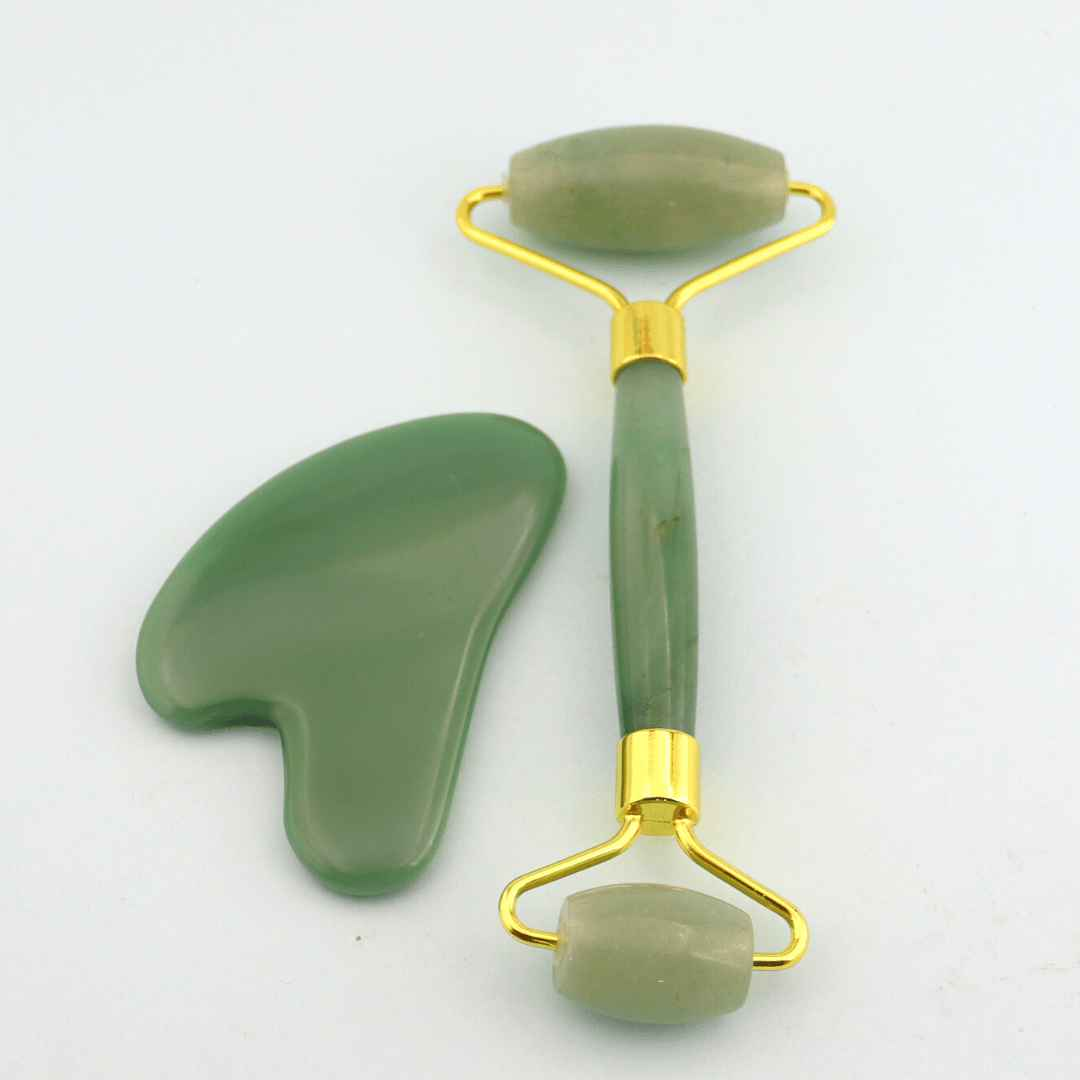 Green Jade Wellness Duo: Premium Jade Roller & Gua Sha Set - Rejuvenating Skincare Combo