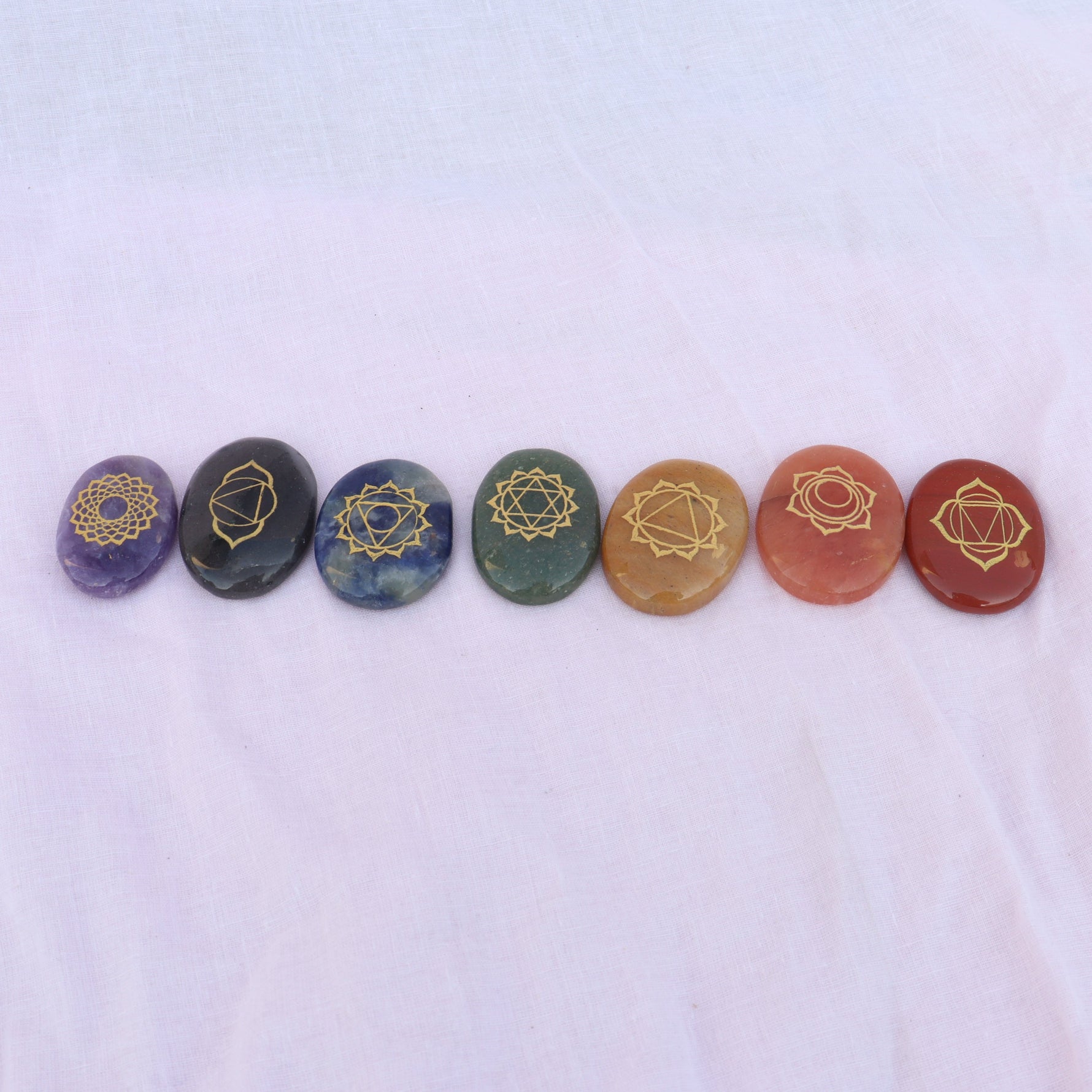 7 Chakras Zibu Coin Set with Wooden Box