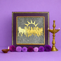 7 Horses on Raw Pyrite Frame