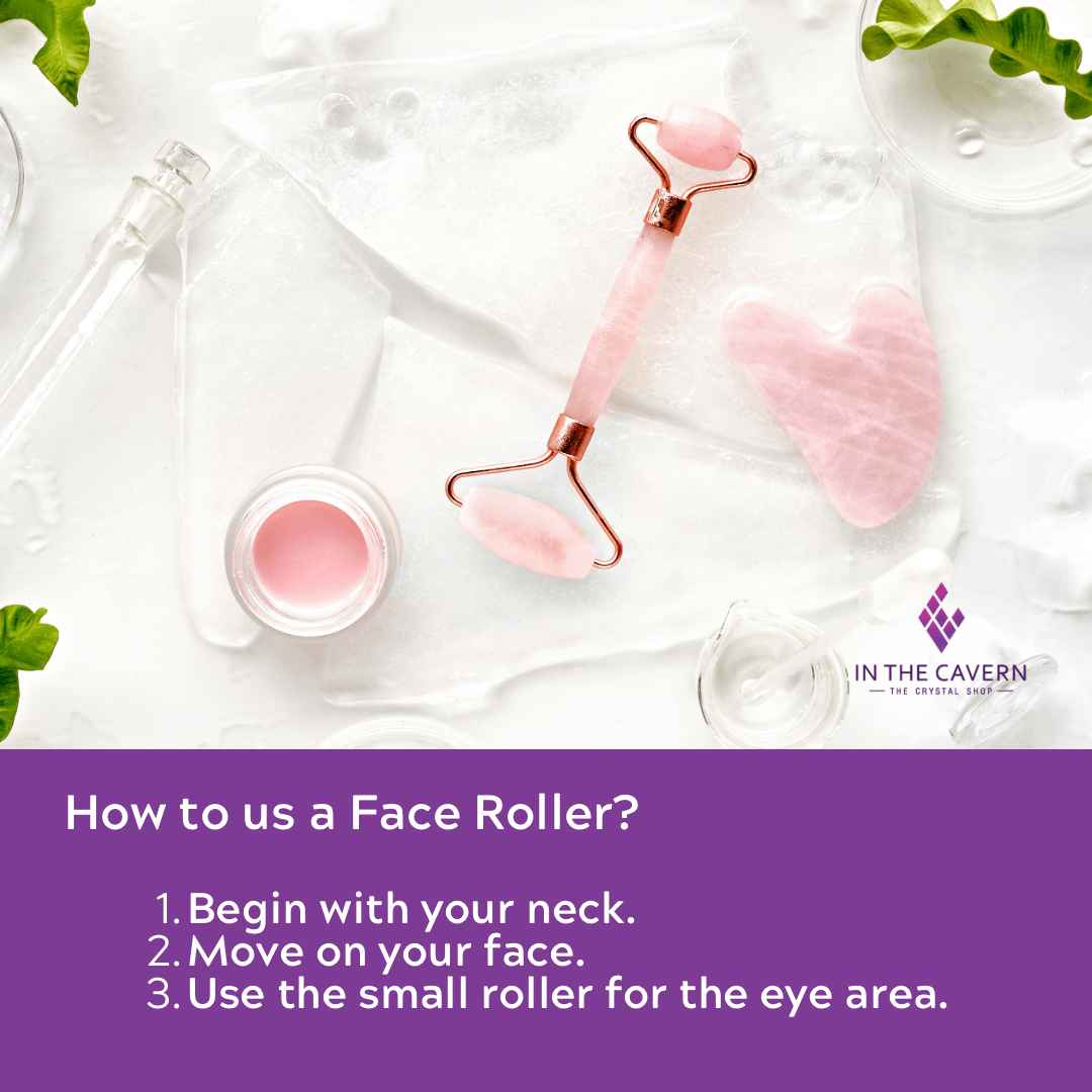 Elegant Rose Quartz Facial Roller – Soothing Skincare Tool for Radiant, Glowing Skin