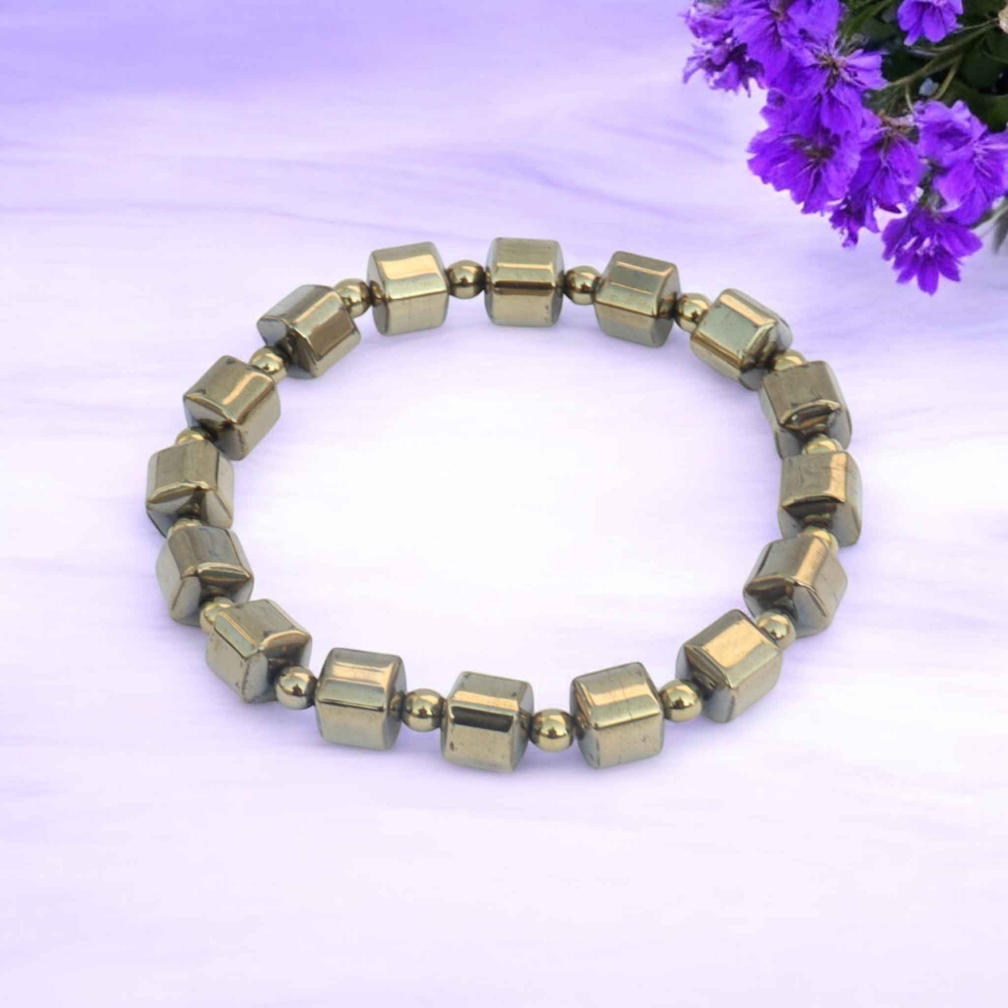 Pyrite Cube Bracelet