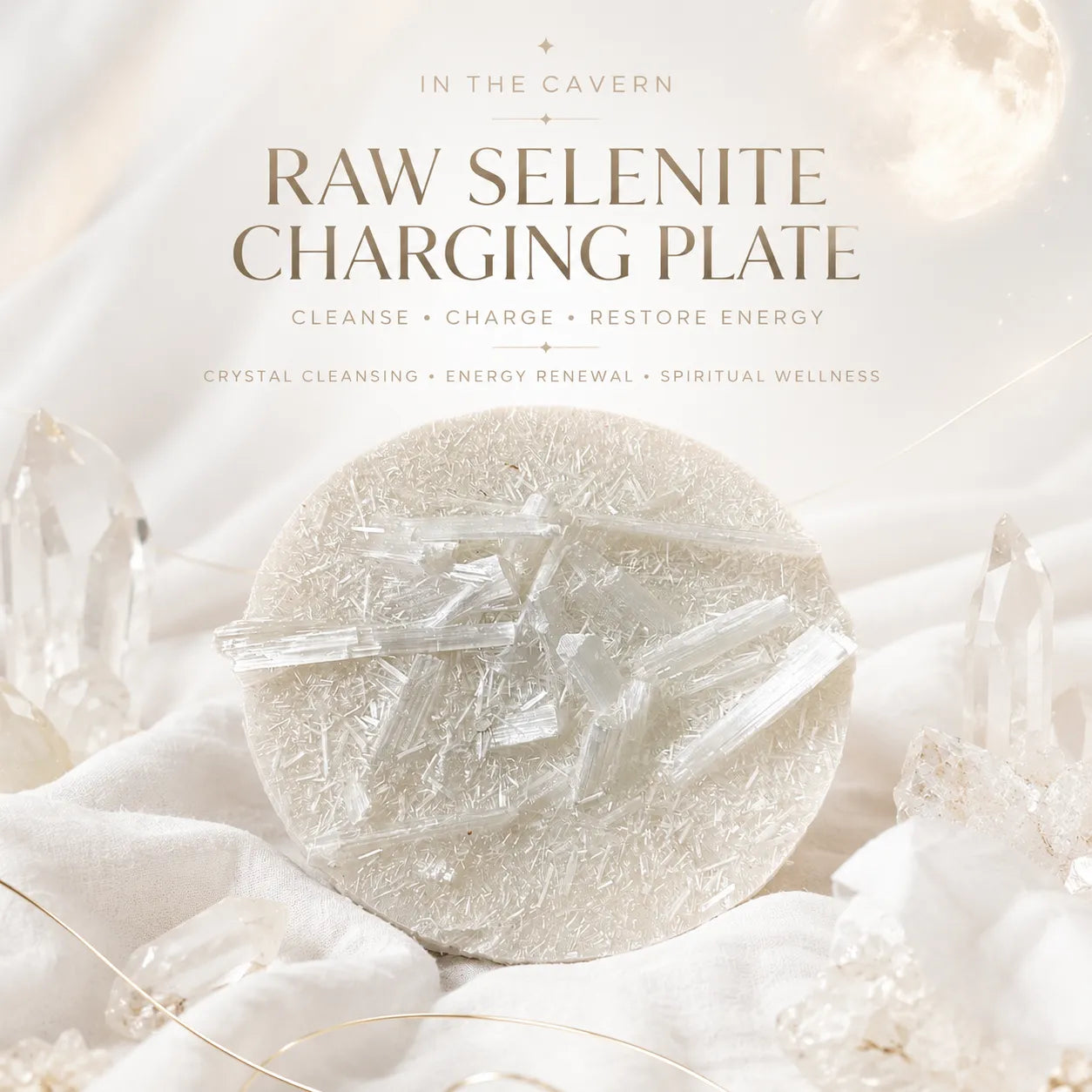 Raw Selenite Charging Plate