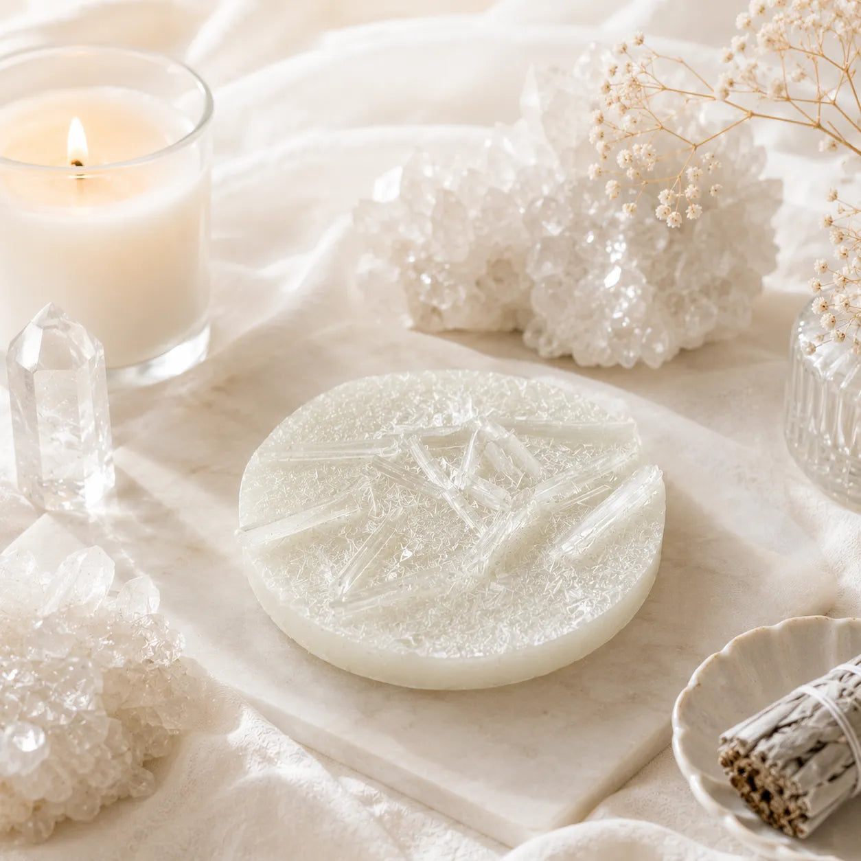 Raw Selenite Charging Plate