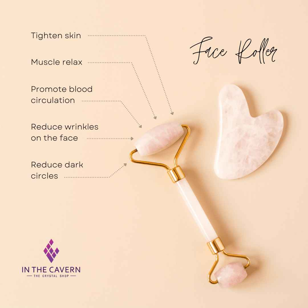 Elegant Rose Quartz Facial Roller – Soothing Skincare Tool for Radiant, Glowing Skin