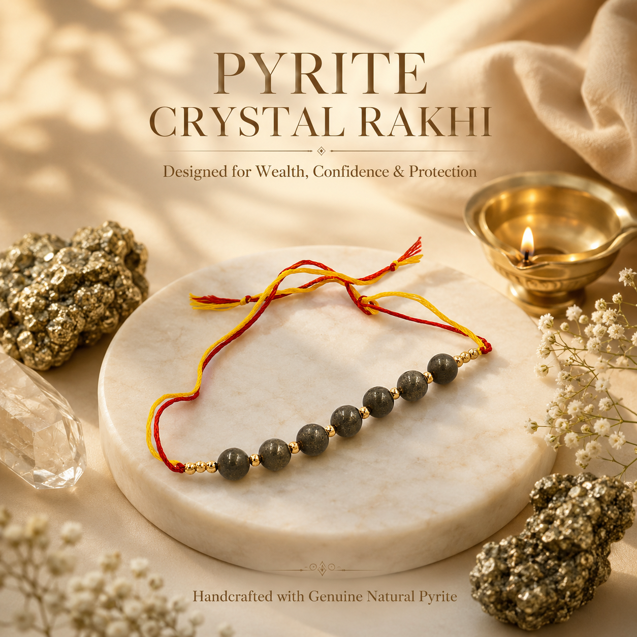 Pyrite Crystal Rakhi