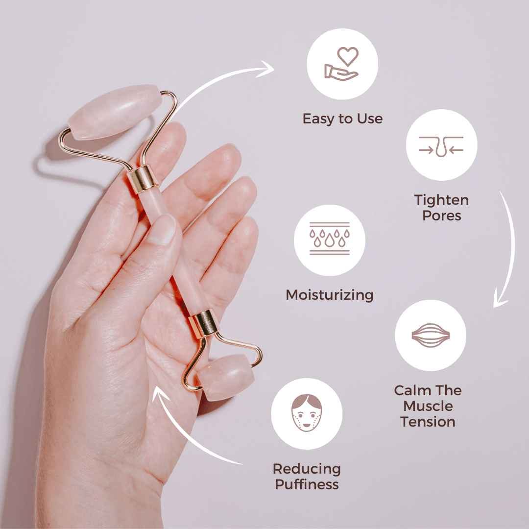 Rose Quartz Facial Roller & Gua Sha