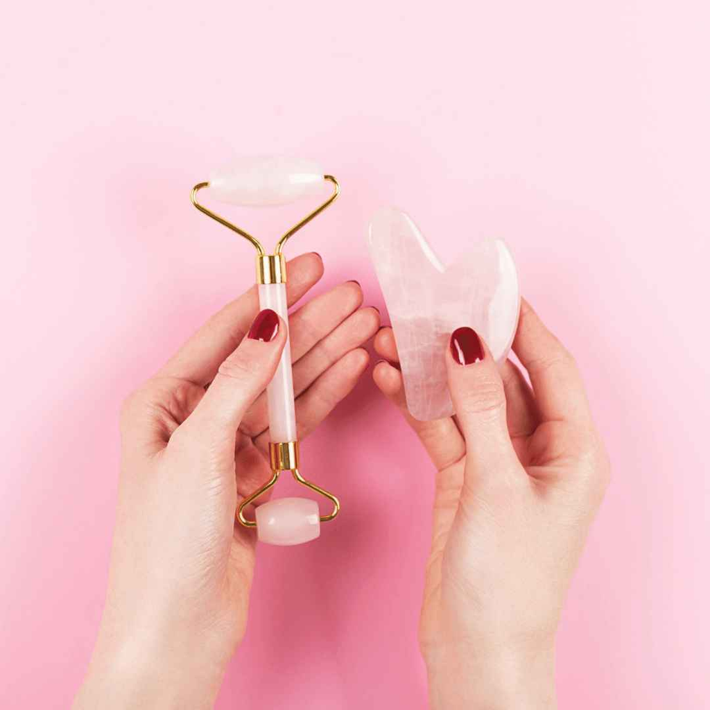 Rose Quartz Facial Roller & Gua Sha