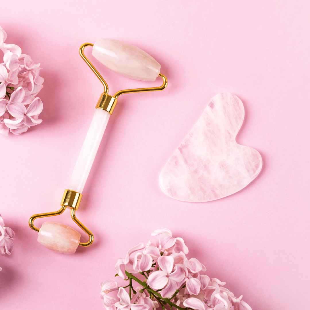 Rose Quartz Facial Roller & Gua Sha