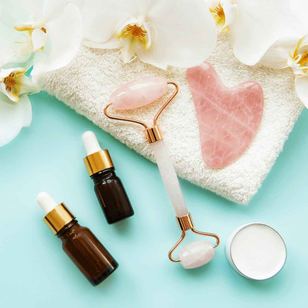 Rose Quartz Facial Roller & Gua Sha