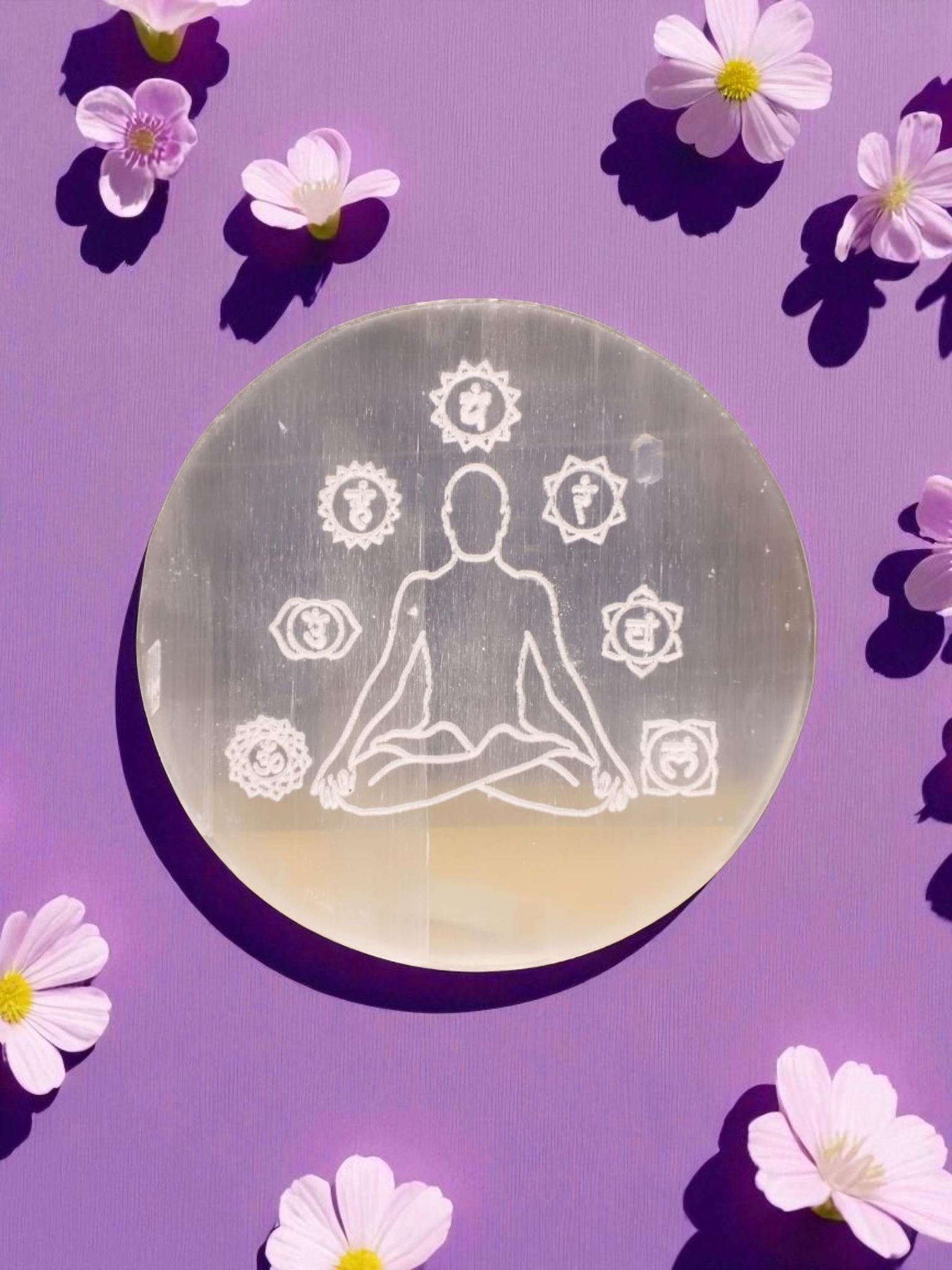 Selenite Charging Plate - Meditating Soul - In The Cavern